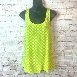 “Lauren Gold” Chartreuse Kira Silk Tank NWT